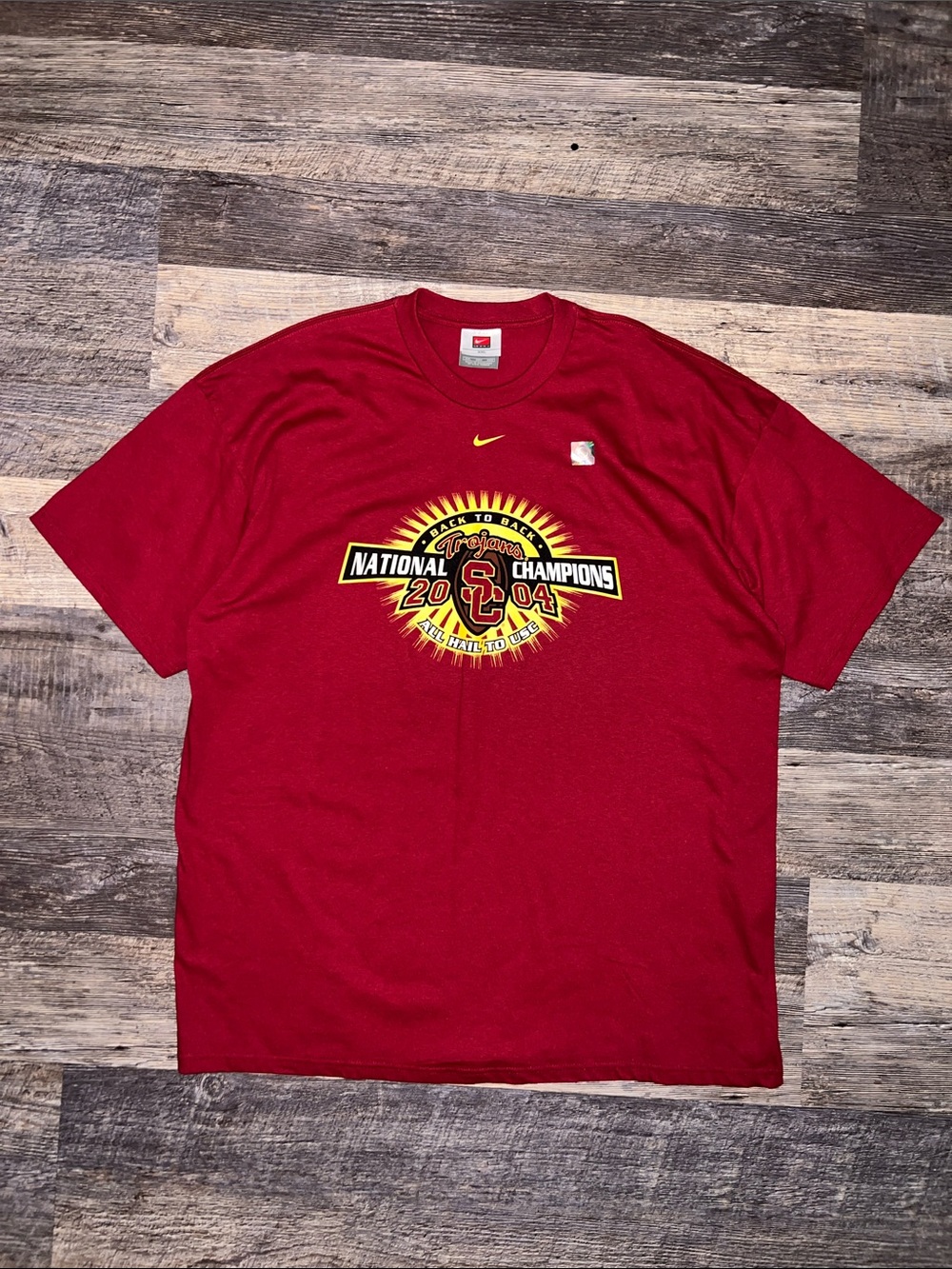 2004 Nike Team USC Trojans Back to Back National Champions T-shirt